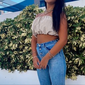 Tan Zara crop top